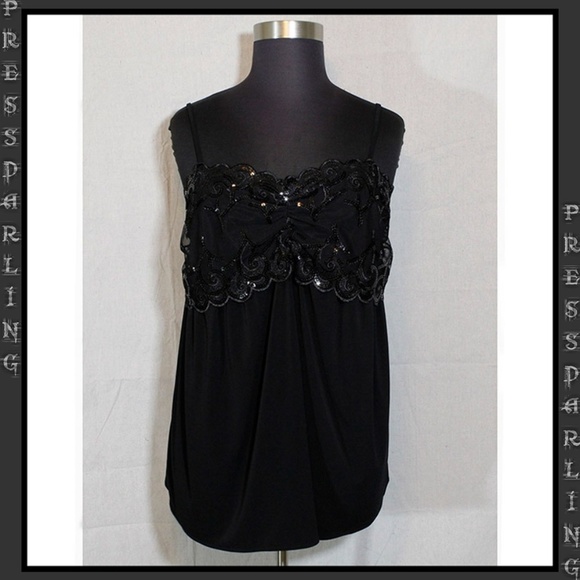 Lane Bryant Tops - LB Black Camisole-style Top w/ Lace Bandeau Accent